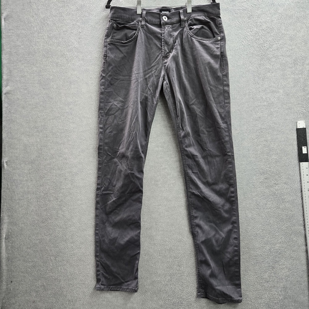 Hudson Men Jeans 33 Gray Denim Chino M275ZTAJ Blake Slim Straight
